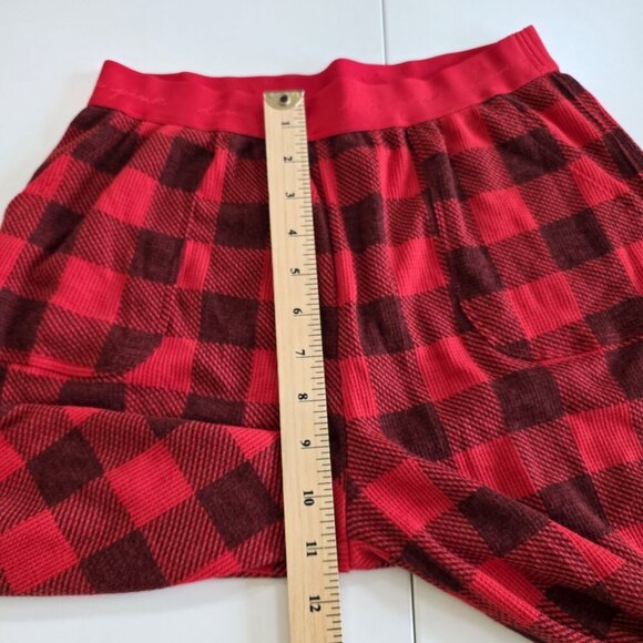 PINK Victorias Secret Pajama Set Women S Heathered Red LS Top Plaid Pants Lounge - Picture 10 of 16